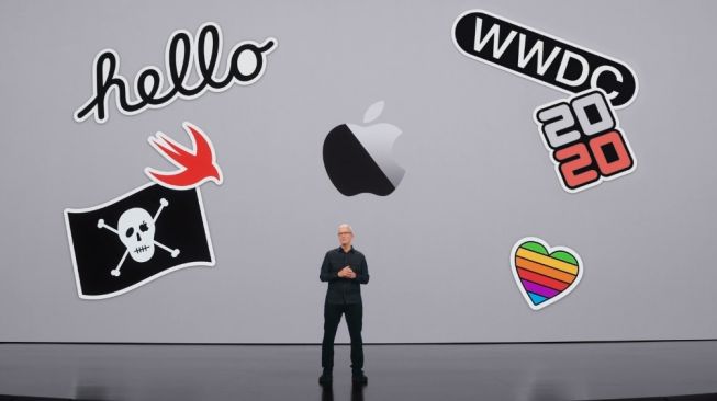 CEO Apple, Tim Cook dalam ajang WWDC 2021, Selasa dini hari (8/6/2021) WIB. [Apple]