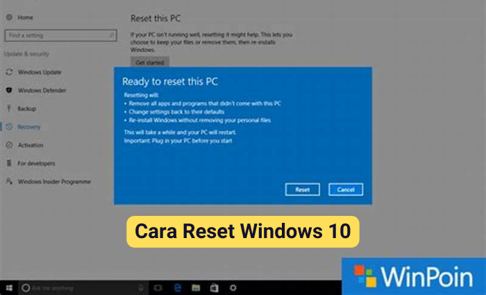 Cara Reset Windows 10 - Riotallo.com