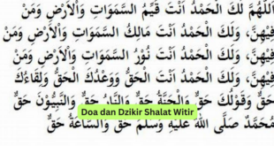 Doa dan Dzikir Shalat Witir