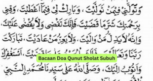 Bacaan Doa Qunut Sholat Subuh