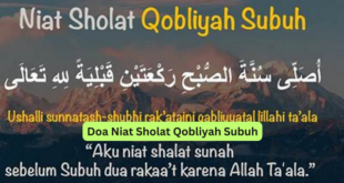 Doa Niat Sholat Qobliyah Subuh