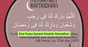 Doa Puasa Syawal Setelah Ramadhan