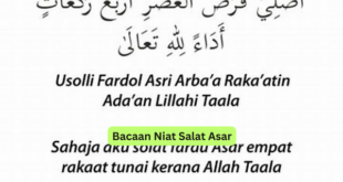 Bacaan Niat Salat Asar