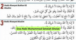 Doa Nabi Muhammad Setelah Sholat