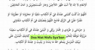 Doa Niat Nisfu Sya’ban