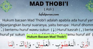 Hukum Bacaan Mad Thobi'i