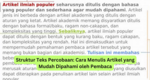 Struktur Teks Percobaan Cara Menulis Artikel yang Mudah Dipahami oleh Pembaca