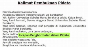 Ucapan Penghormatan dalam Pidato